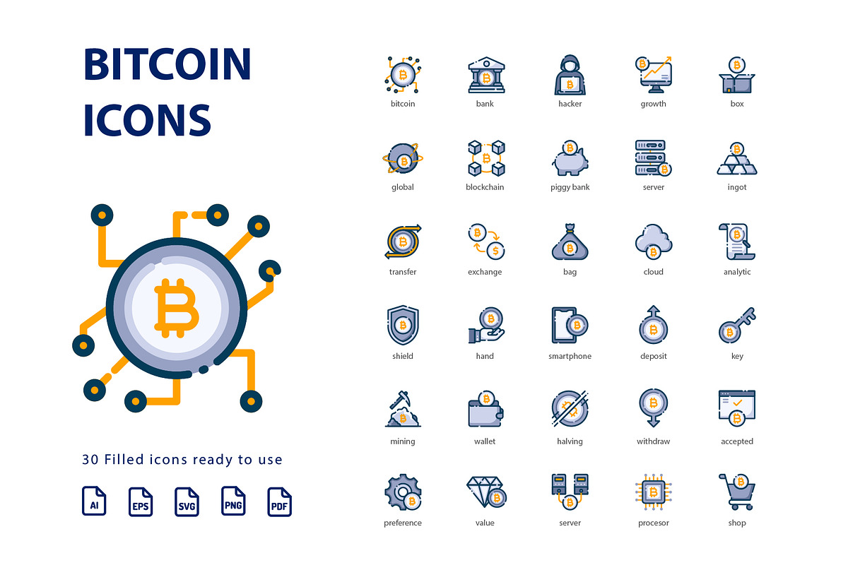 Bitcoin Filled in Server Icons - product preview 8