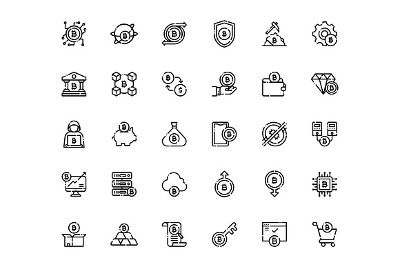 Bitcoin Lineart in Server Icons - product preview 3