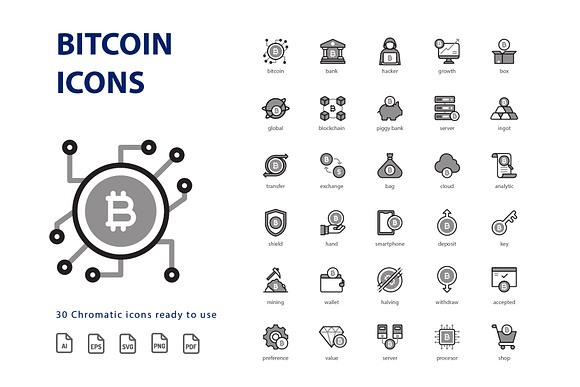 Bitcoin Chromatic in Server Icons - product preview 1