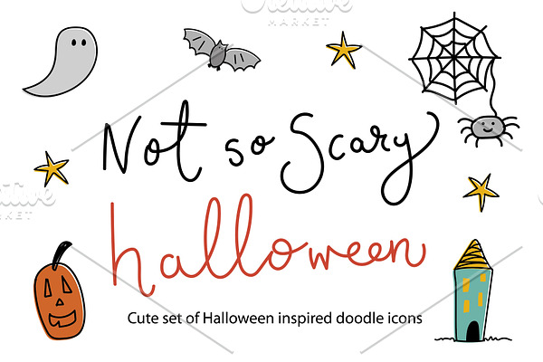 Not So Scary Halloween doodle icons