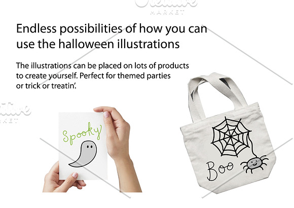 Not So Scary Halloween doodle icons in Illustrations - product preview 1
