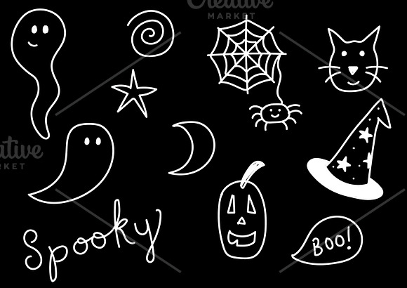 Not So Scary Halloween doodle icons in Illustrations - product preview 4