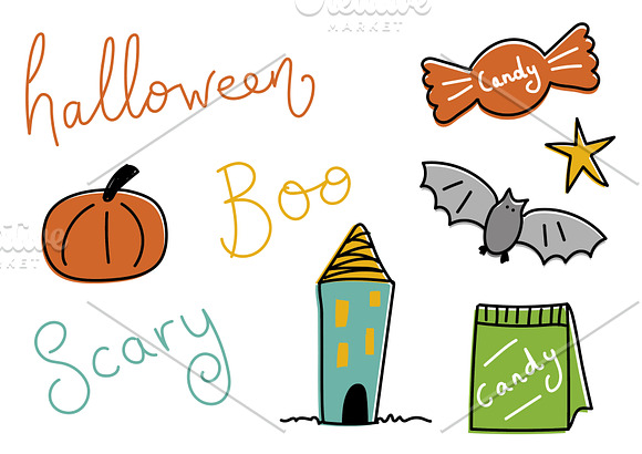 Not So Scary Halloween doodle icons in Illustrations - product preview 7