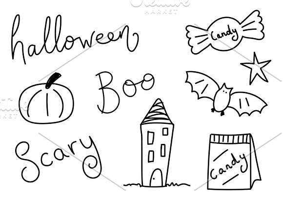 Not So Scary Halloween doodle icons in Illustrations - product preview 9