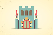 Color flat castle icon