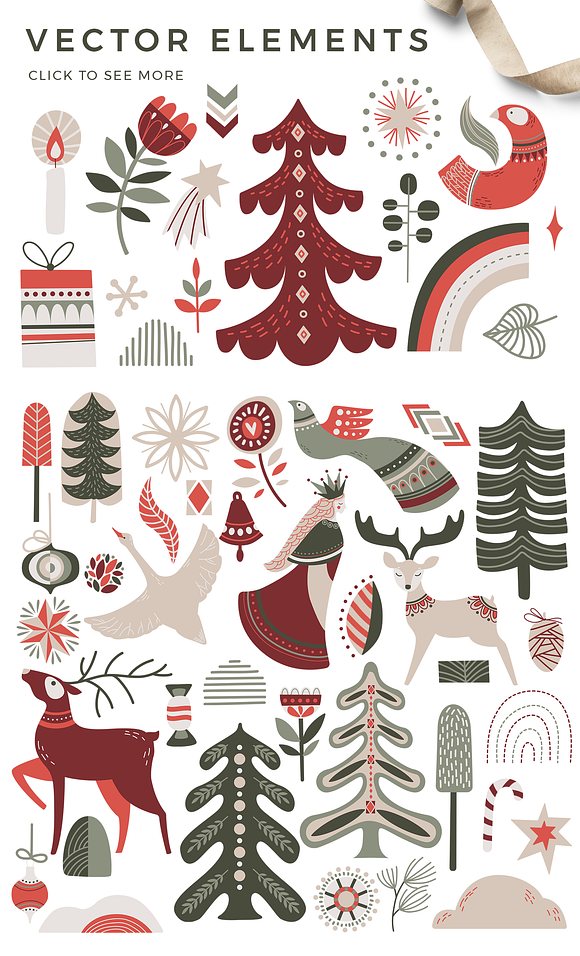 Nordic winter scandi christmas set in Objects - product preview 1