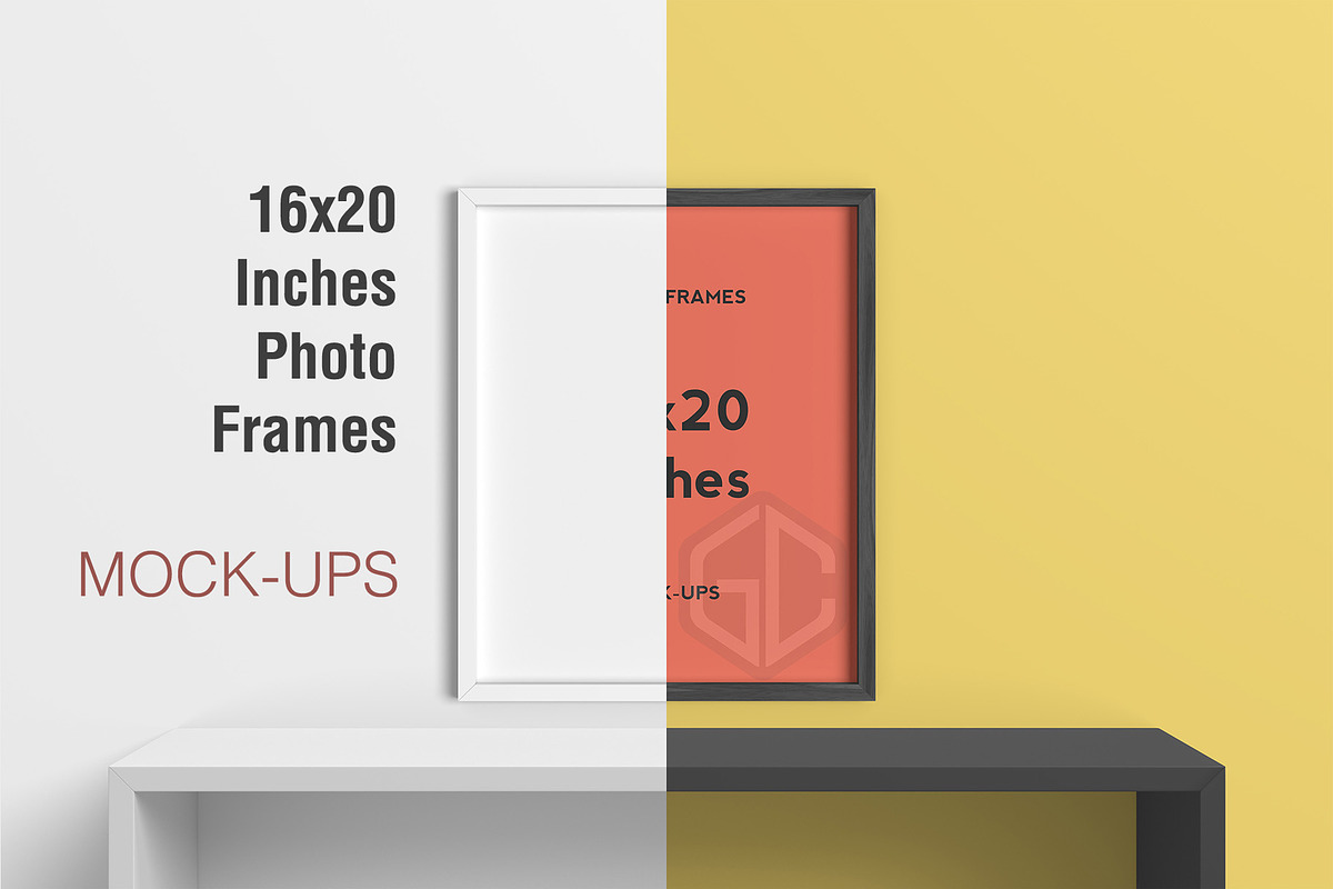 16x20 Inches Photo Frames Mockup in Print Mockups - product preview 8