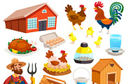 Poultry farm elements set