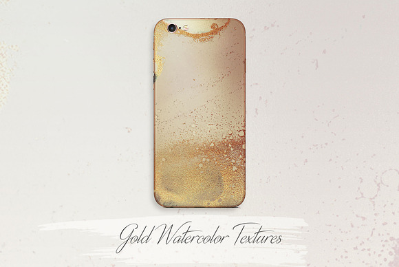 Gold  Ink + Watercolor Foil Textures in Textures - product preview 3