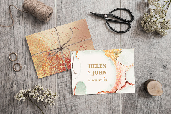 Gold  Ink + Watercolor Foil Textures in Textures - product preview 4