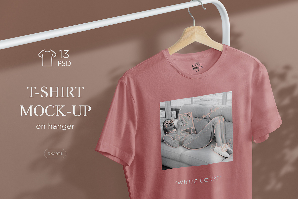 T-Shirt Mock-Up on Hanger in Product Mockups - product preview 8