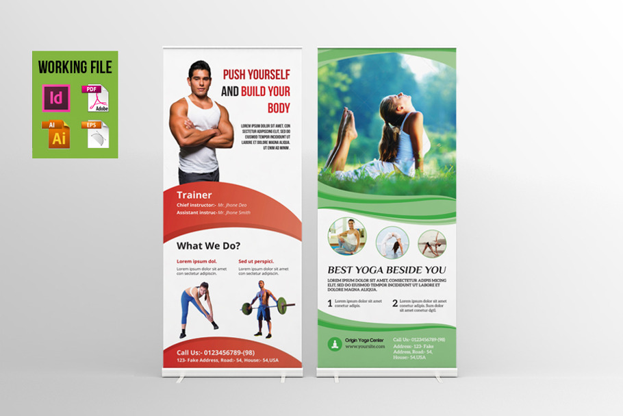 Fitness  & Yoga Center rollup-V02 in Templates - product preview 8