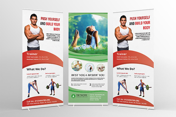 Fitness  & Yoga Center rollup-V02 in Templates - product preview 3