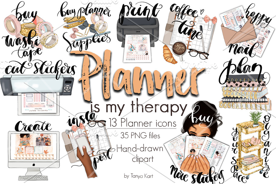 Planner Is My Therapy Icons