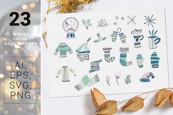 Warm Wishes - winter design kit in Illustrations - product preview 4