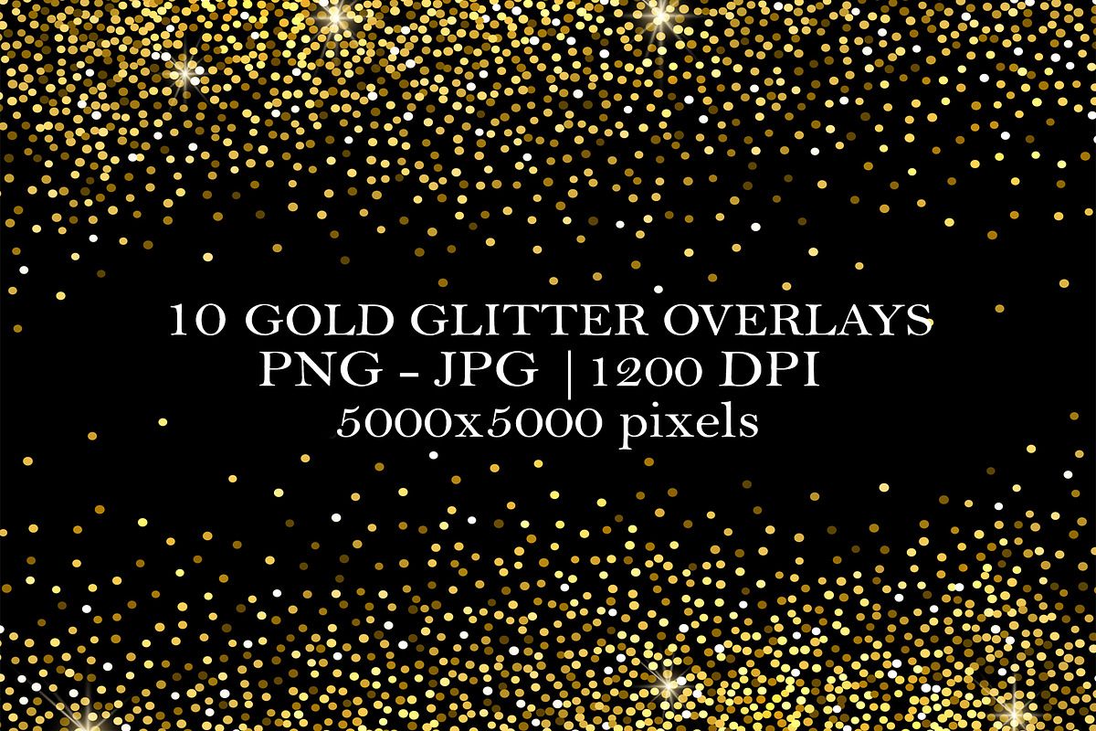 10 Gold Glitter Overlays in Illustrations - product preview 8