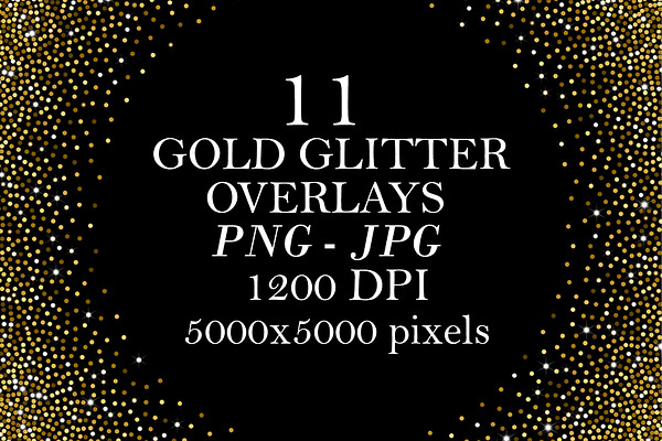 11 Gold Glitter Overlays