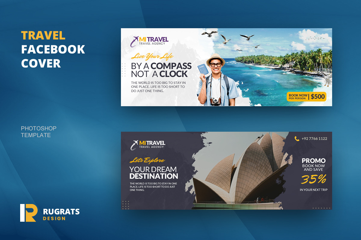 Travel R1 Facebook Cover Template in Facebook Templates - product preview 8