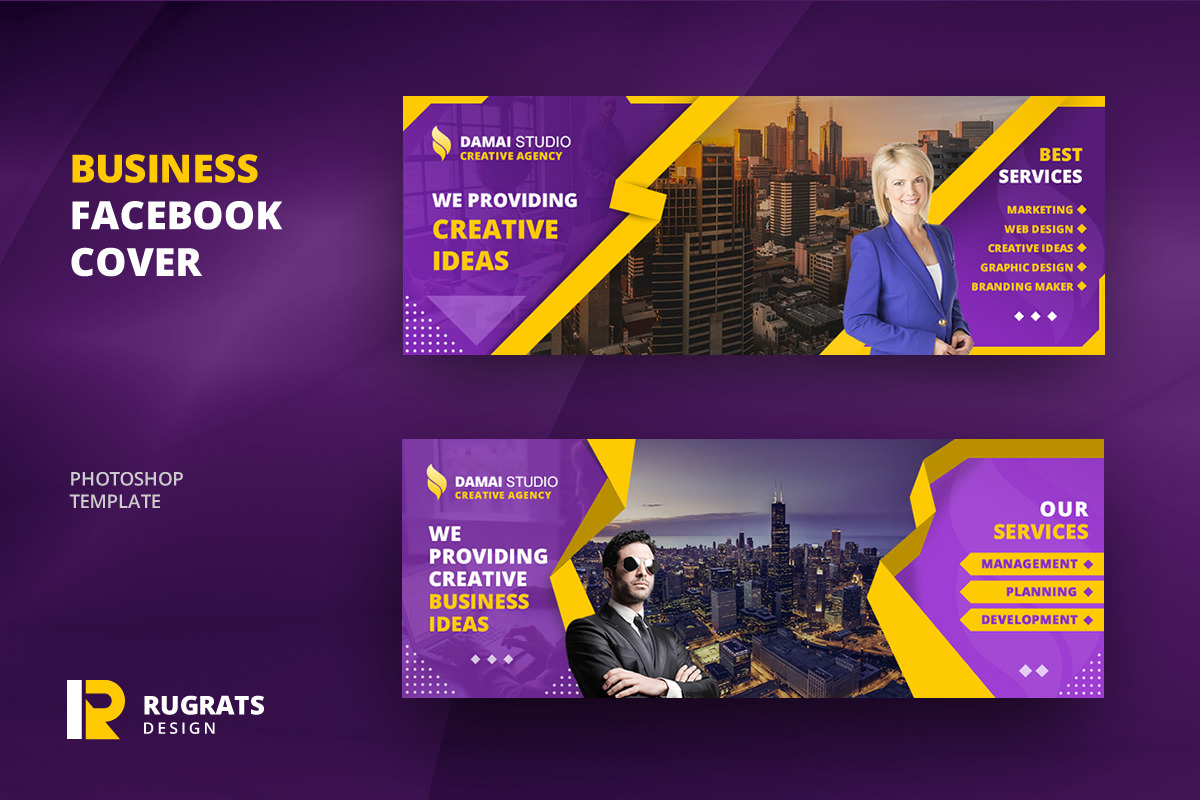 Business R1 Facebook Cover Template in Facebook Templates - product preview 8