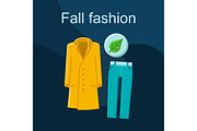Fall fashion flat concept icon