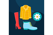 Spring fashion flat concept icon