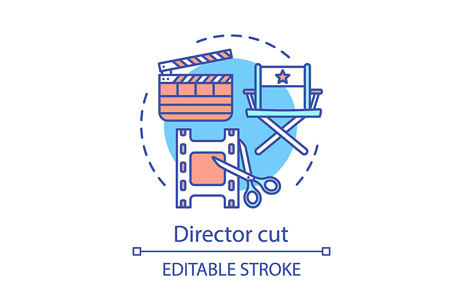 Director cut concept icon