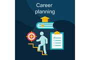 Career planning flat concept icon