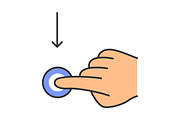Vertical scroll down gesturing icon