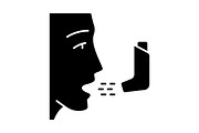 Asthma inhaler glyph icon