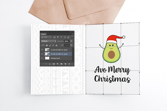 A2 open greeting card mockup kraft in Print Mockups - product preview 1