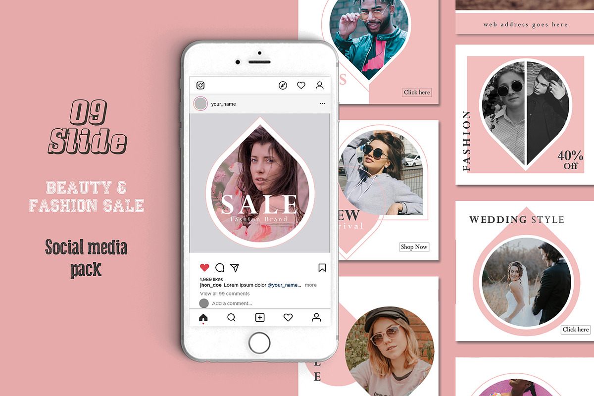 Fashion Social Media Pack in Instagram Templates - product preview 8