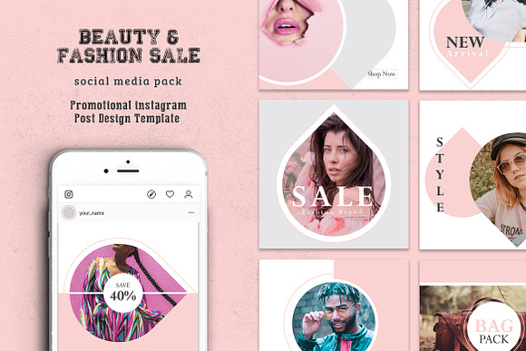 Fashion Social Media Pack in Instagram Templates - product preview 1