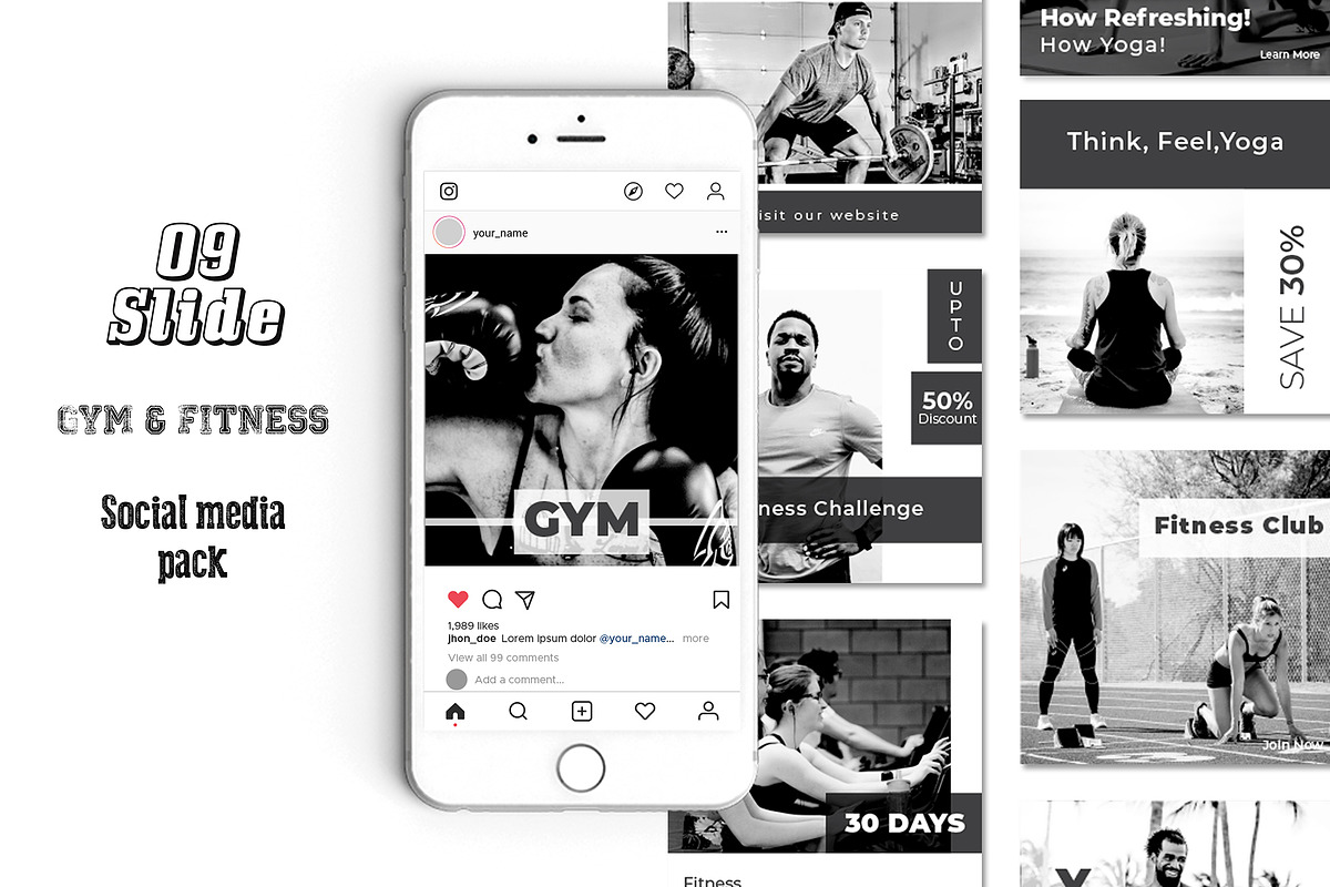 GYM Social Media Pack in Instagram Templates - product preview 8