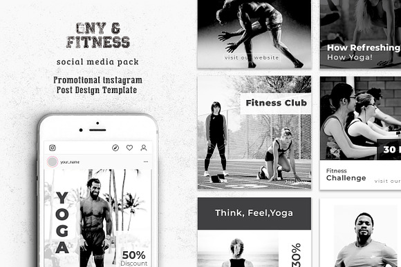 GYM Social Media Pack in Instagram Templates - product preview 1