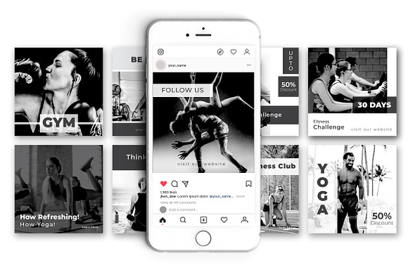GYM Social Media Pack in Instagram Templates - product preview 3