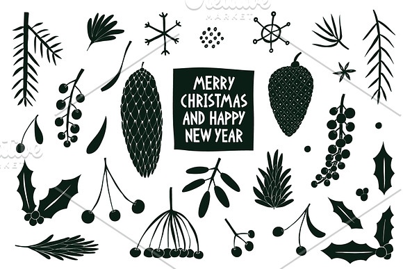 Christmas Plants Vector Collection in Illustrations - product preview 1
