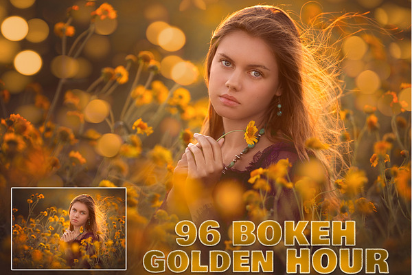 Golden Bokeh Overlays, Golden Hour