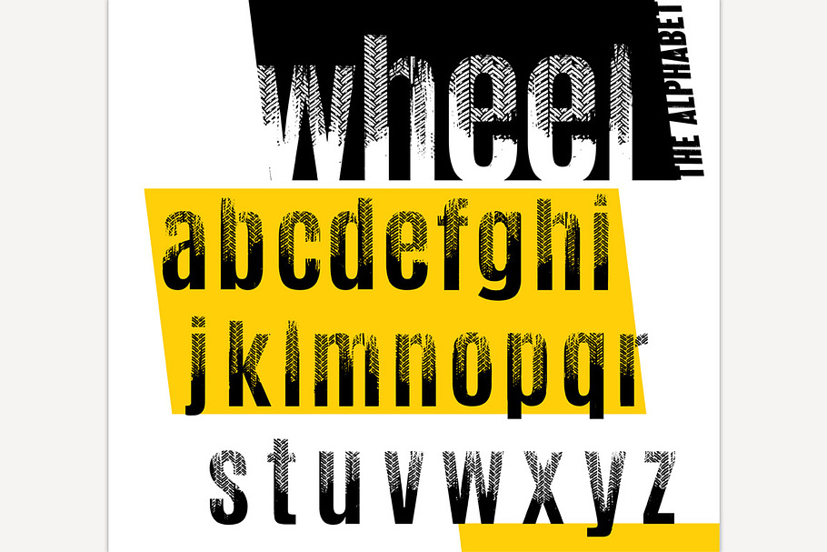 Tire Font Wheel low case in Illustrations - product preview 8