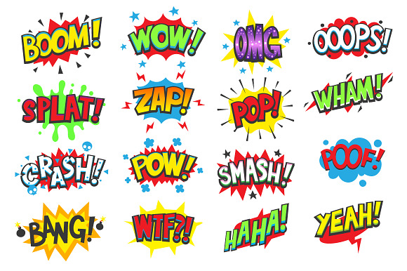Onomatapoeia. Comic speech bubbles in Graphics - product preview 1