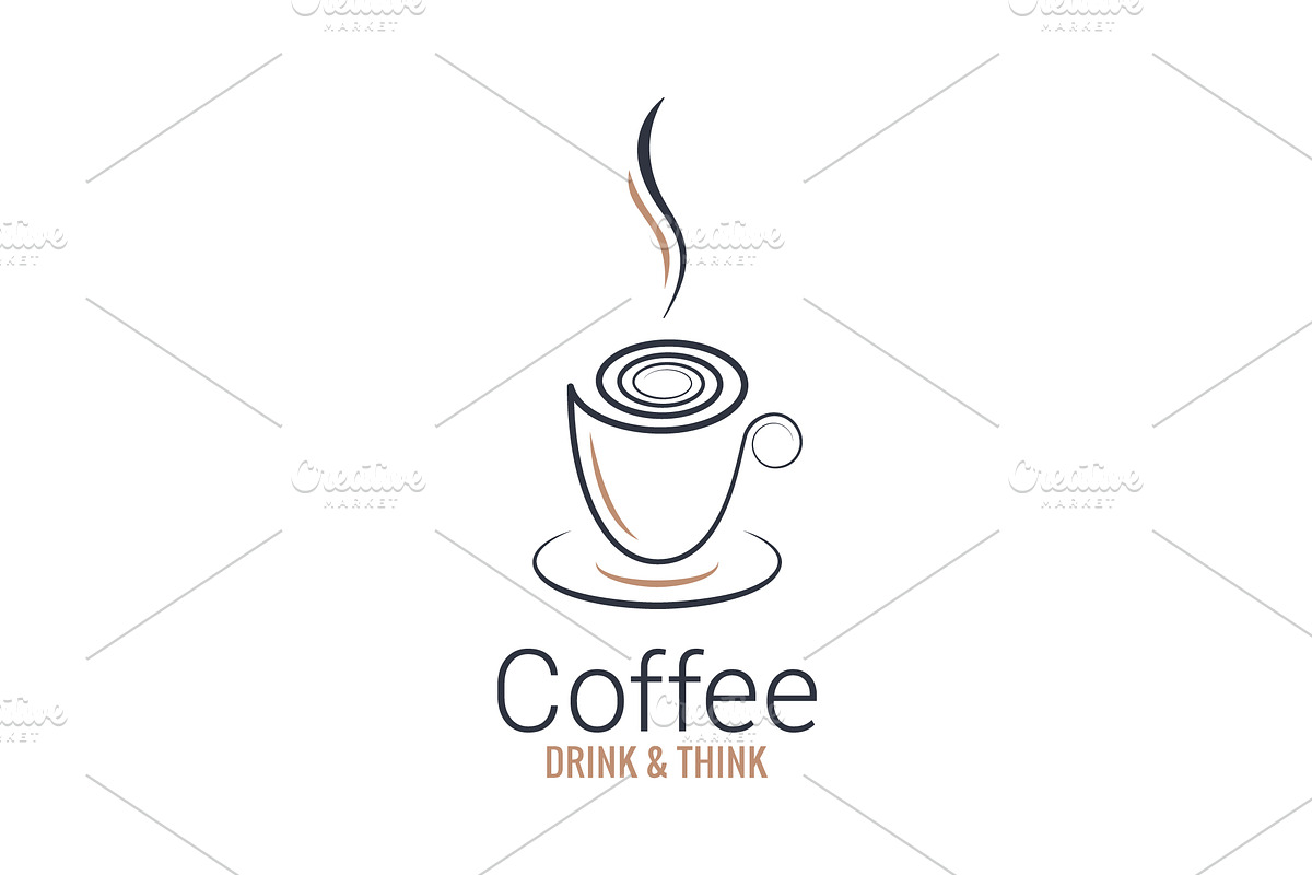 Coffee cup abstract design on white in Illustrations - product preview 8
