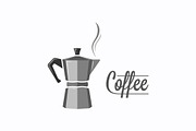 Coffee pot logo. Coffee maker.