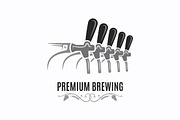Beer tap vintage logo of brewing