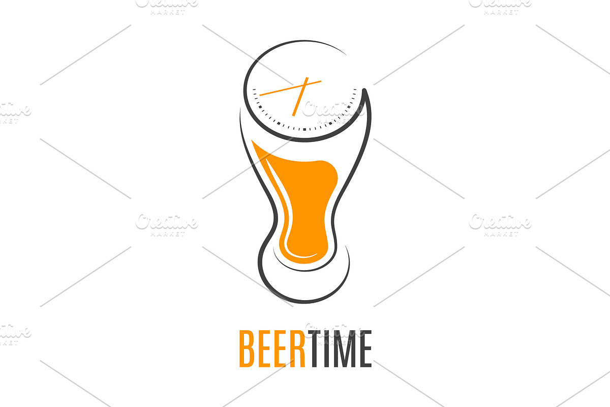Beer glass time concept design in Illustrations - product preview 8