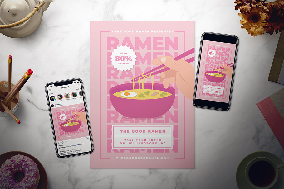 Ramen Food Flyer Set