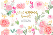 Pink floral watercolor clipart