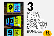 Metro Underground Ad Scr. MockUp Set