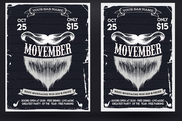 Movember Party Poster in Flyer Templates - product preview 1