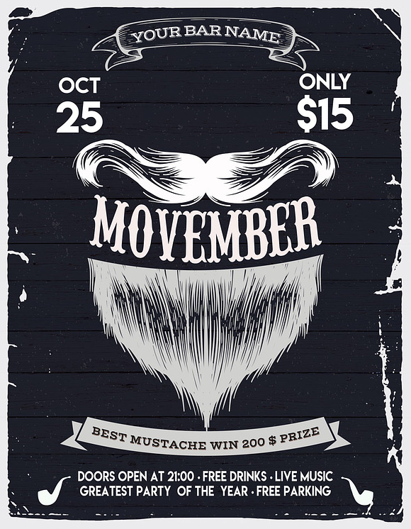 Movember Party Poster in Flyer Templates - product preview 2