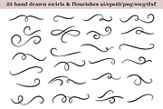 25 swirls & flourishes + Ai brushes