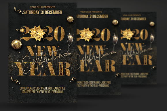 New Year Christmas Party Flyer in Flyer Templates - product preview 1
